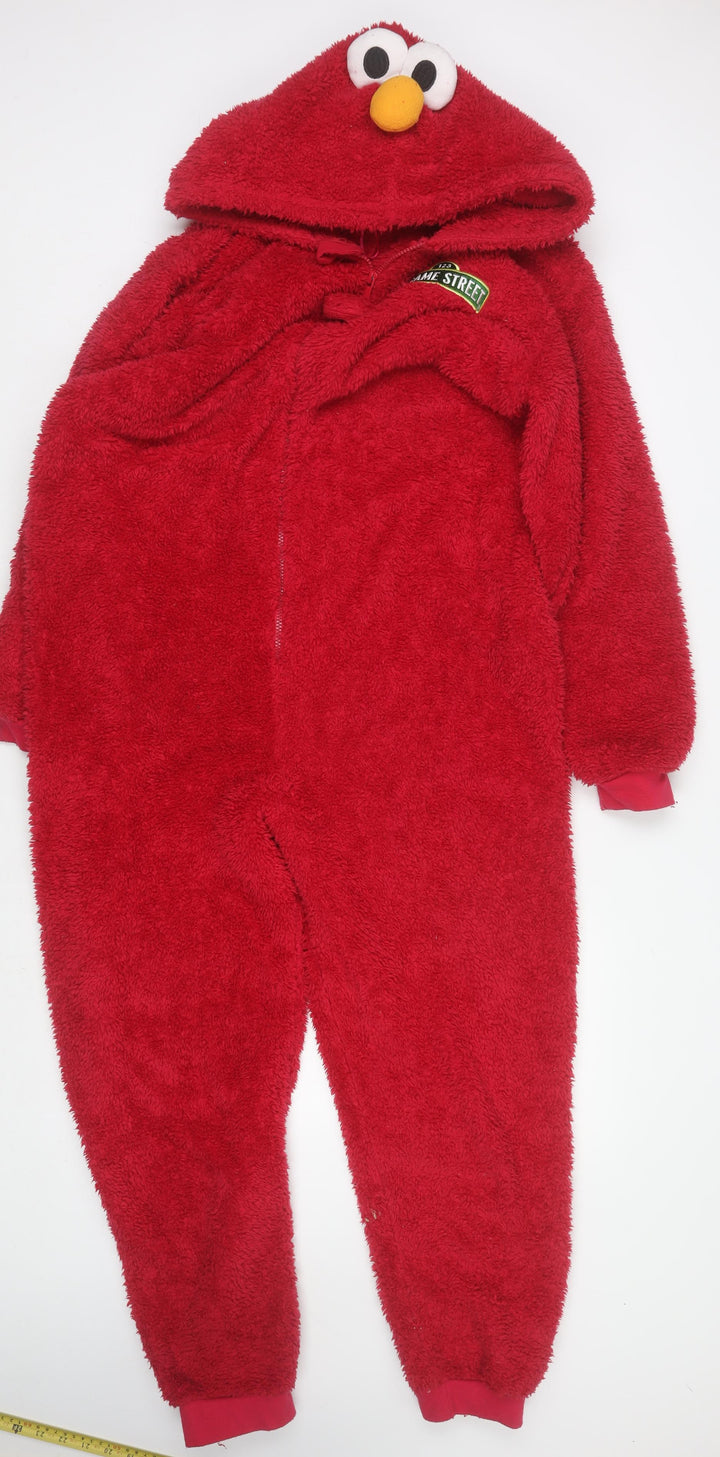 Sesame Street Women's Red Elmo Fleece Hooded Onesie M