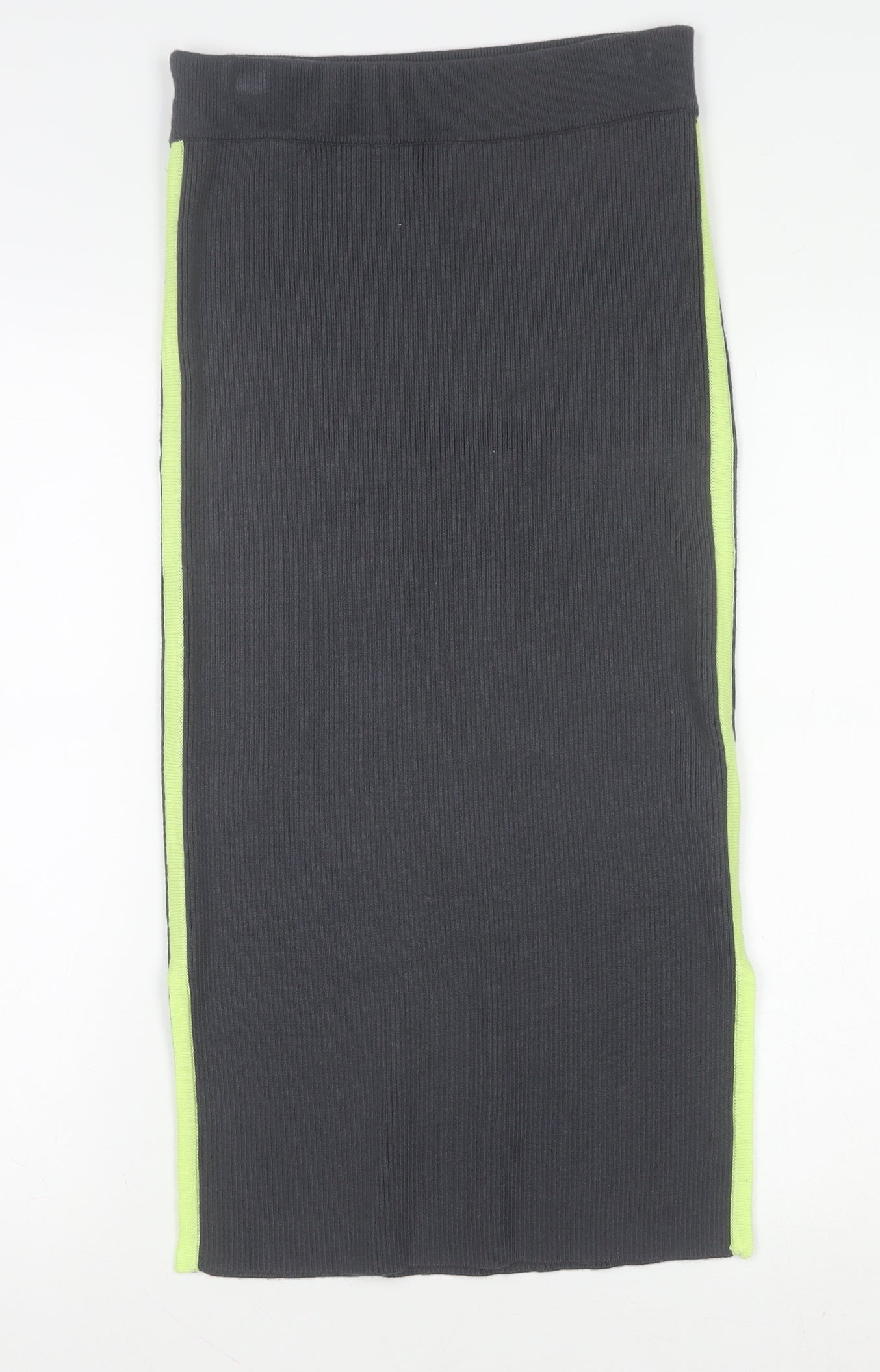 Anthropologie Women's Grey Ribbed Knit Midi Pencil Skirt Size S