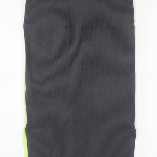 Anthropologie Women's Grey Ribbed Knit Midi Pencil Skirt Size S