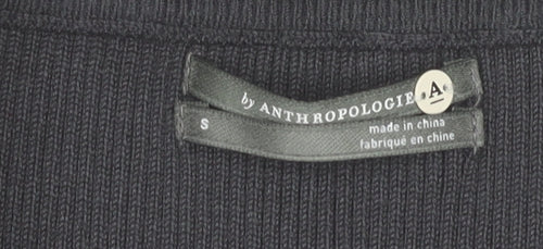 Anthropologie Women's Grey Ribbed Knit Midi Pencil Skirt Size S
