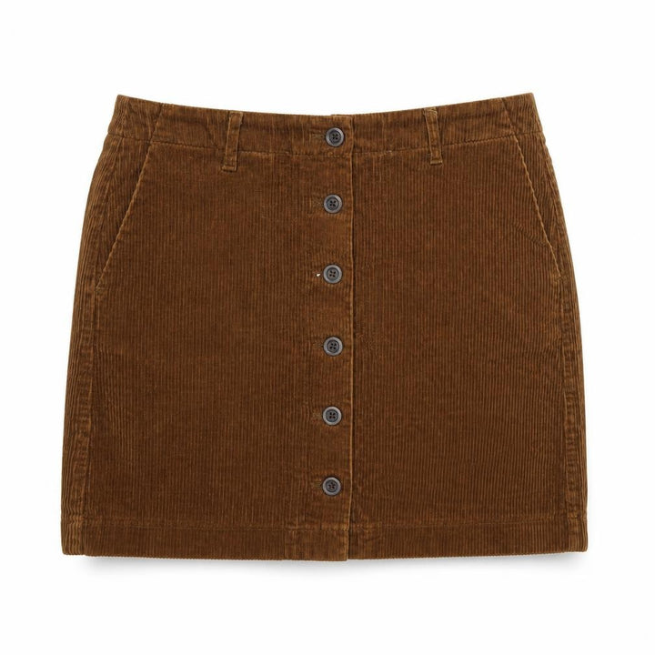 Uniqlo Women Brown Corduroy A-Line Button Skirt Size 10