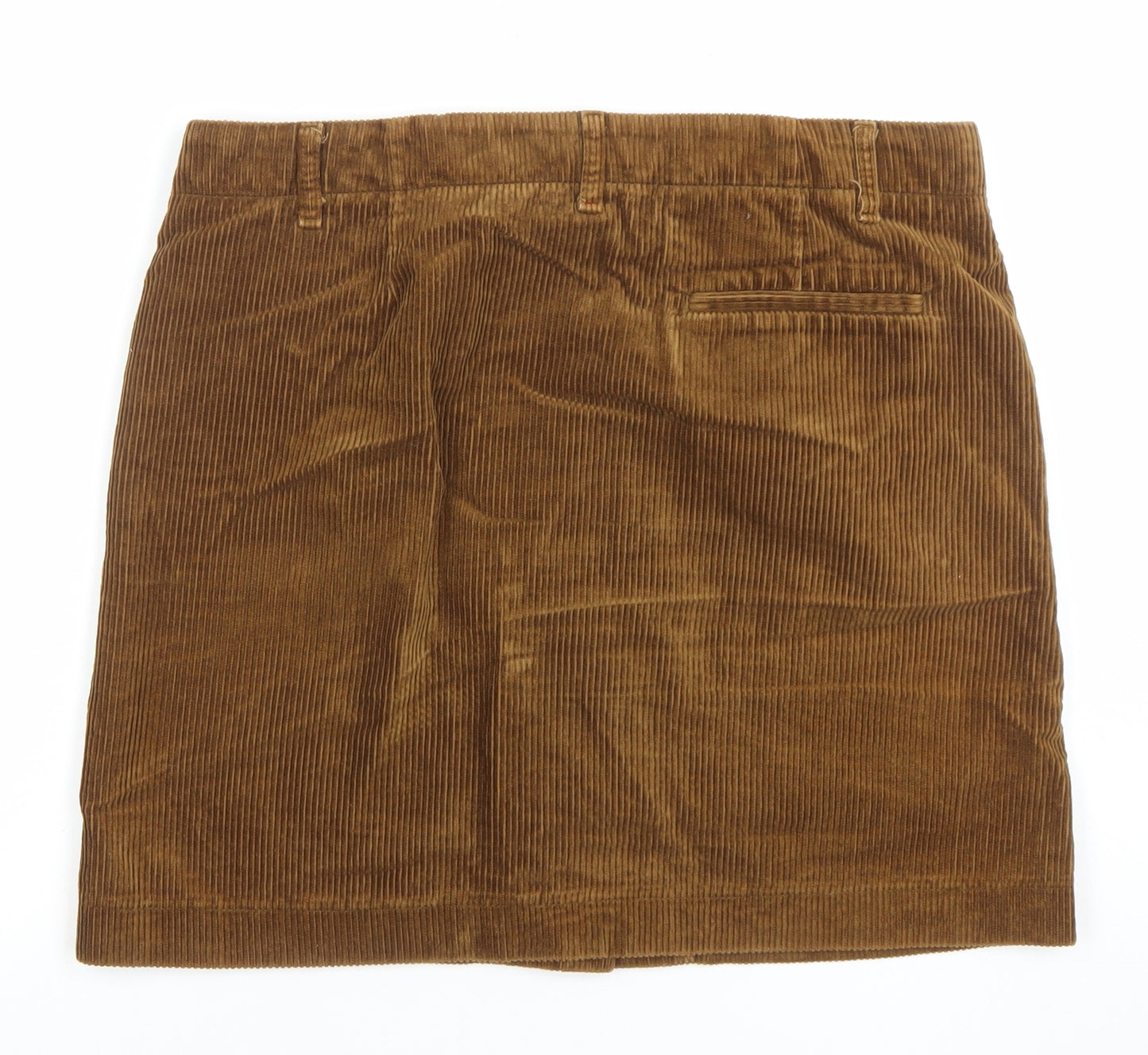 Uniqlo Women Brown Corduroy A-Line Button Skirt Size 10