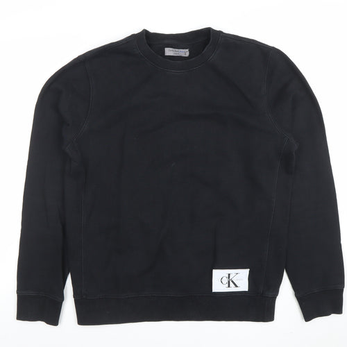 Calvin Klein Jeans Men’s Black Slim Fit Cotton Sweatshirt L