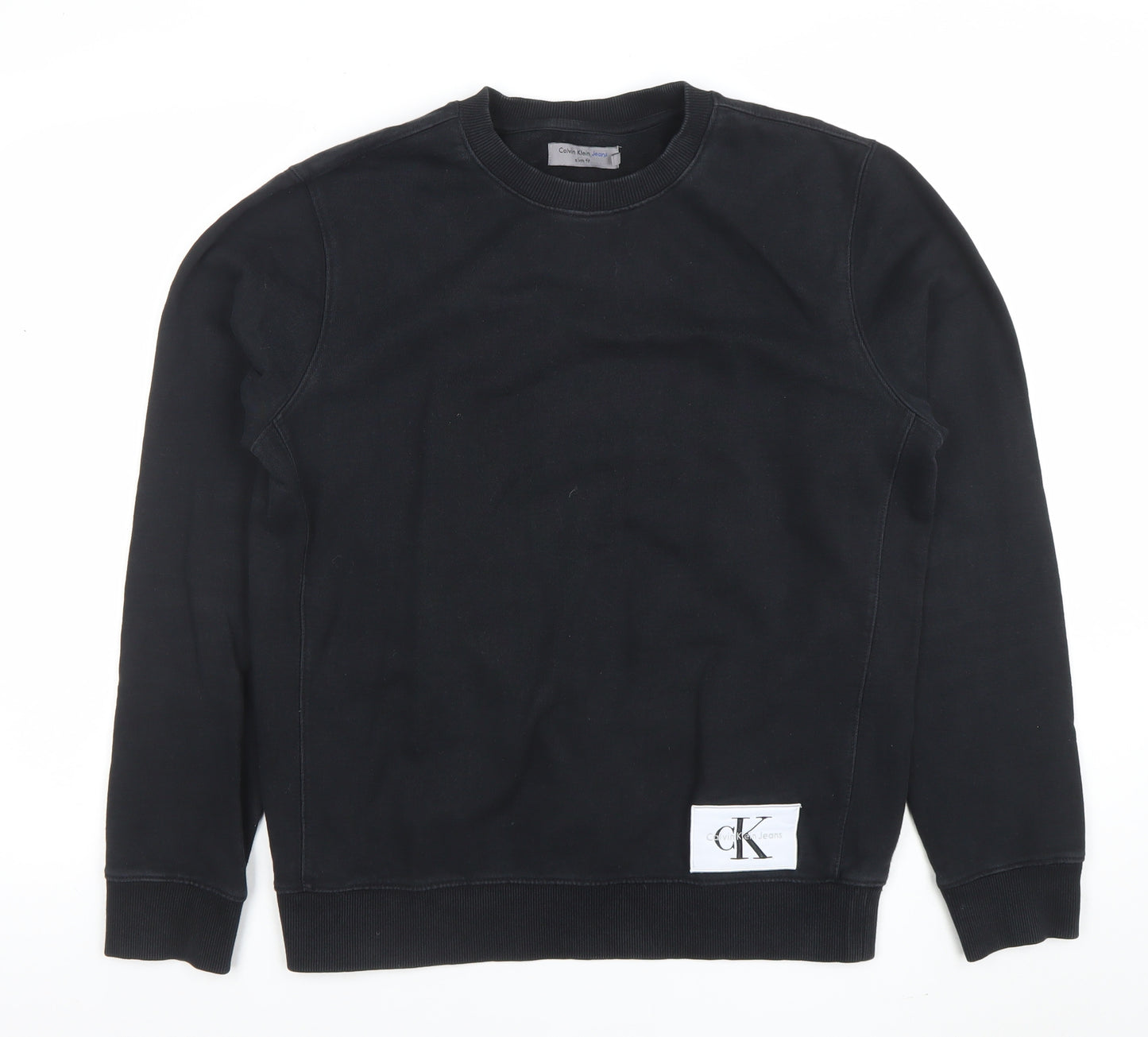 Calvin Klein Jeans Men’s Black Slim Fit Cotton Sweatshirt L