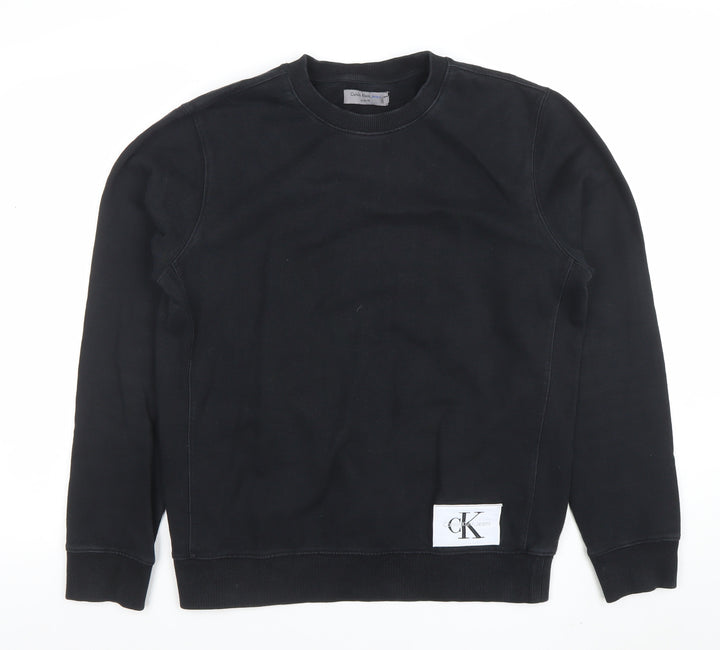 Calvin Klein Jeans Men’s Black Slim Fit Cotton Sweatshirt L