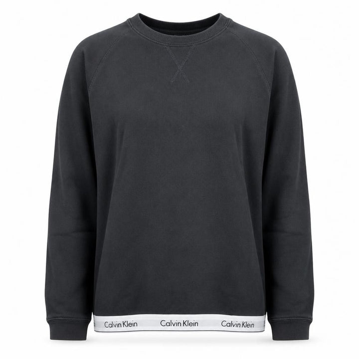 Calvin Klein Womens Black Cotton Blend Crew Neck Sweatshirt M