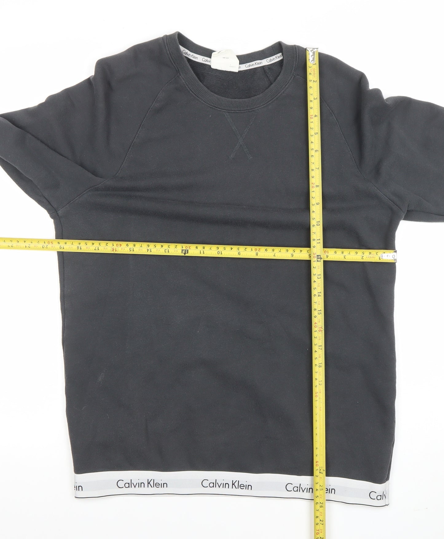 Calvin Klein Womens Black Cotton Blend Crew Neck Sweatshirt M