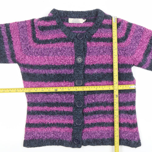 Honor Millburn Women's Multicoloured Striped Cardigan M 14-16 Knit