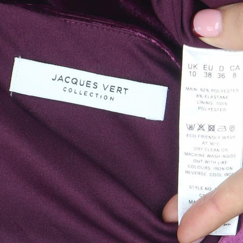 Jacques Vert Women’s Purple Velvet Bodycon Knee Length Dress Size 10