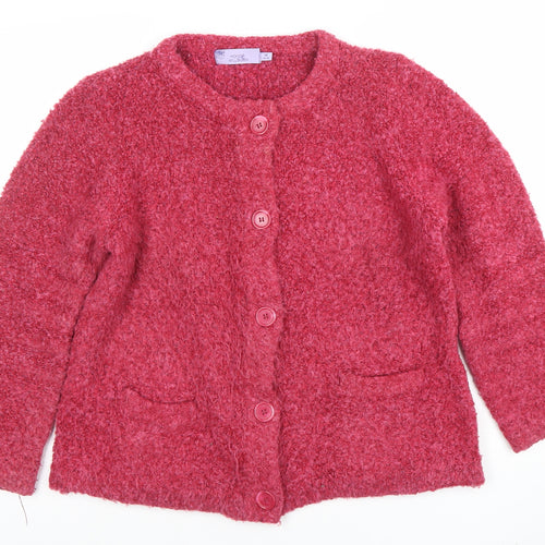 Honor Millburn Women Pink Wool Blend Button Cardigan M 14-16