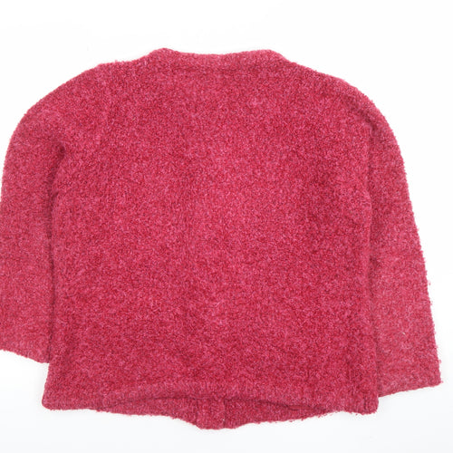 Honor Millburn Women Pink Wool Blend Button Cardigan M 14-16