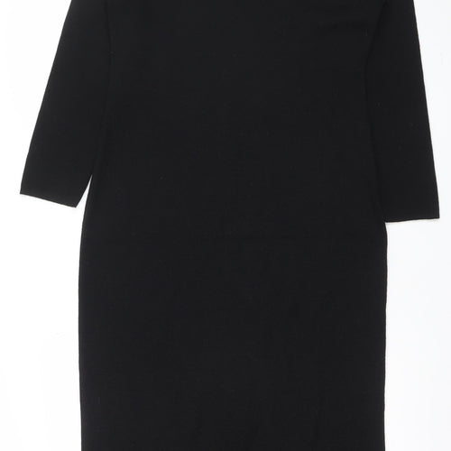 Marks and Spencer Women’s Black Wool Blend Bodycon Knee Length Dress Size 14