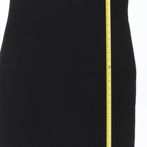 Marks and Spencer Women’s Black Wool Blend Bodycon Knee Length Dress Size 14