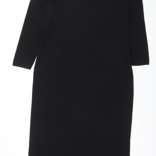 Marks and Spencer Women’s Black Wool Blend Bodycon Knee Length Dress Size 14
