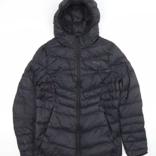 Puma Women's Black Size 12 Hooded Puffer Jacket Coat