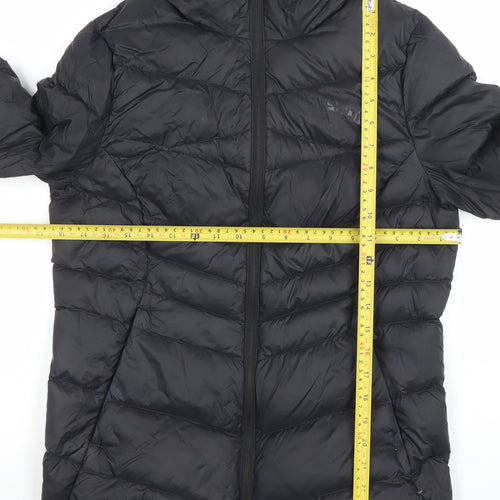 Puma Women's Black Size 12 Hooded Puffer Jacket Coat