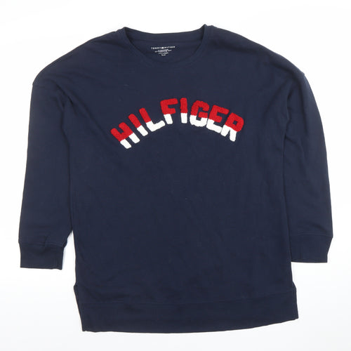 Tommy Hilfiger Mens Navy Lounge Top M Long Sleeve Cotton Blend