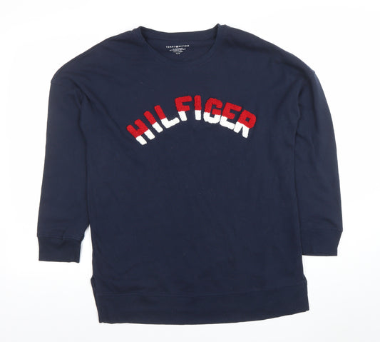 Tommy Hilfiger Mens Navy Lounge Top M Long Sleeve Cotton Blend