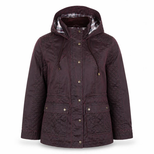 Marks and Spencer Womens Purple Hooded Quilted Parka Jacket Size 14