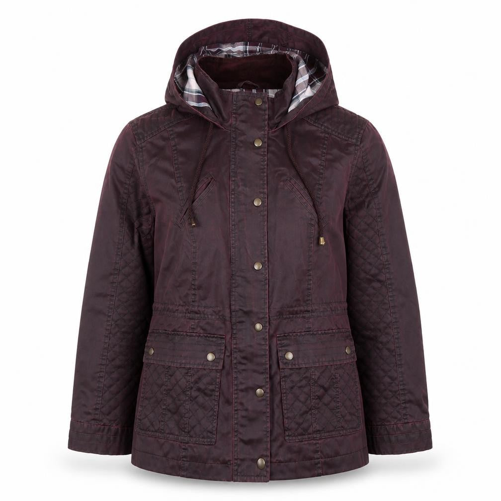 Marks and Spencer Womens Purple Hooded Quilted Parka Jacket Size 14