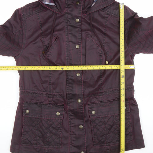 Marks and Spencer Womens Purple Hooded Quilted Parka Jacket Size 14