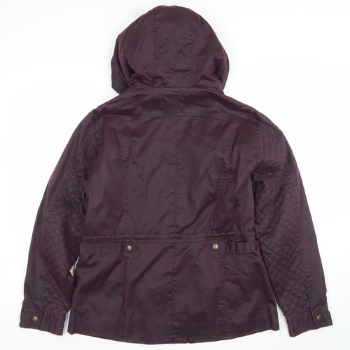 Marks and Spencer Womens Purple Hooded Quilted Parka Jacket Size 14