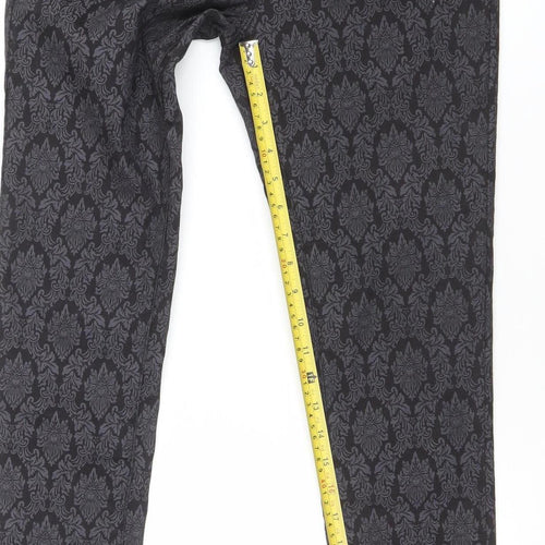 Next Women’s Black Skinny Jeans Size 8R Stretch Patterned Denim
