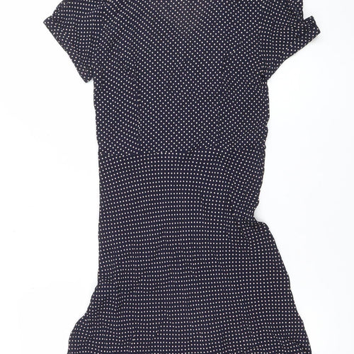 By Thierry Holland Women’s Blue Polka Dot Beaded Fit & Flare Dress Size 6