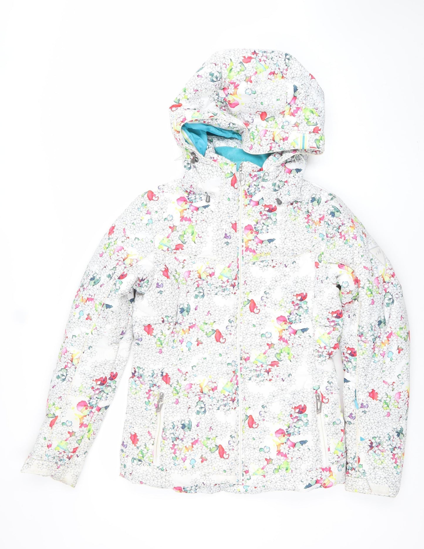 Wed'ze Womens Multicoloured Ski Jacket S Hooded Insulated Winter Coat
