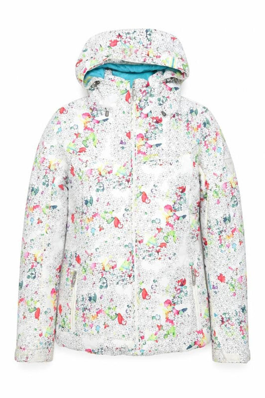 Front view of Wed'ze women’s multicoloured ski jacket s hooded insulated winter coat