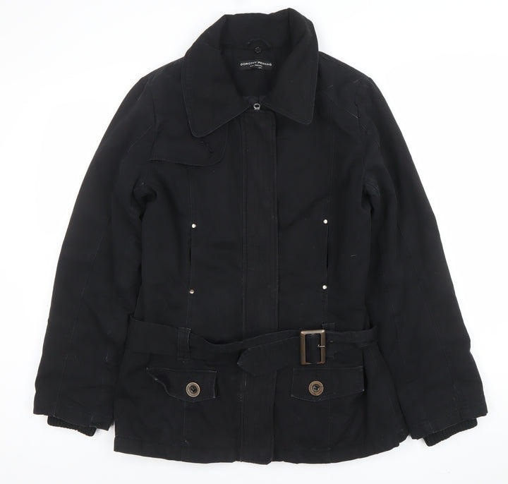 Dorothy Perkins Womens Black Belted Parka Jacket Size 10 Regular