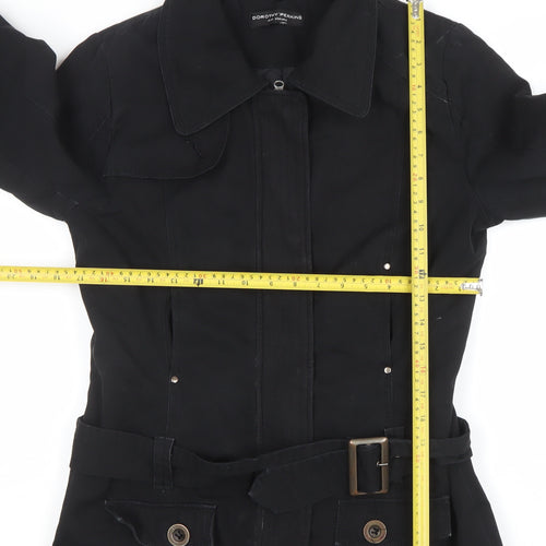 Dorothy Perkins Womens Black Belted Parka Jacket Size 10 Regular