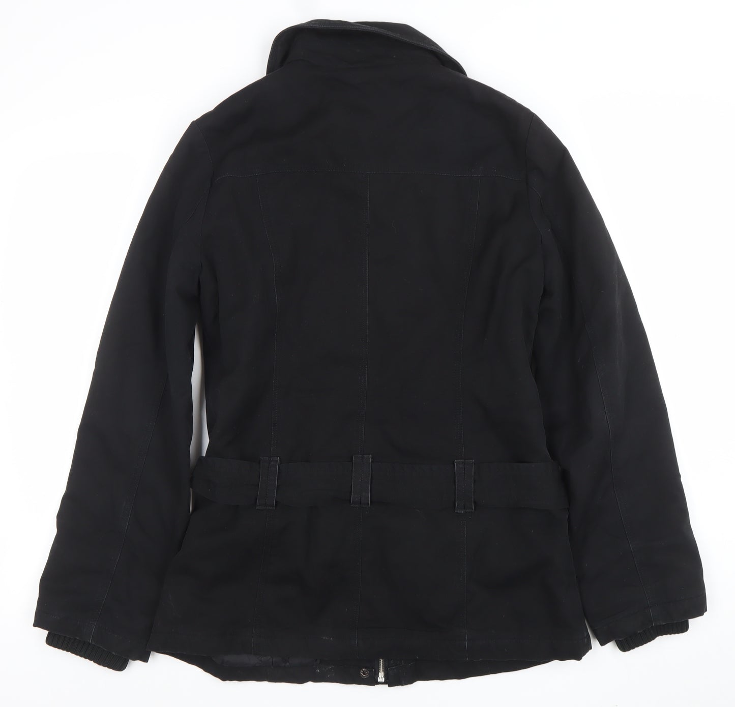 Dorothy Perkins Womens Black Belted Parka Jacket Size 10 Regular