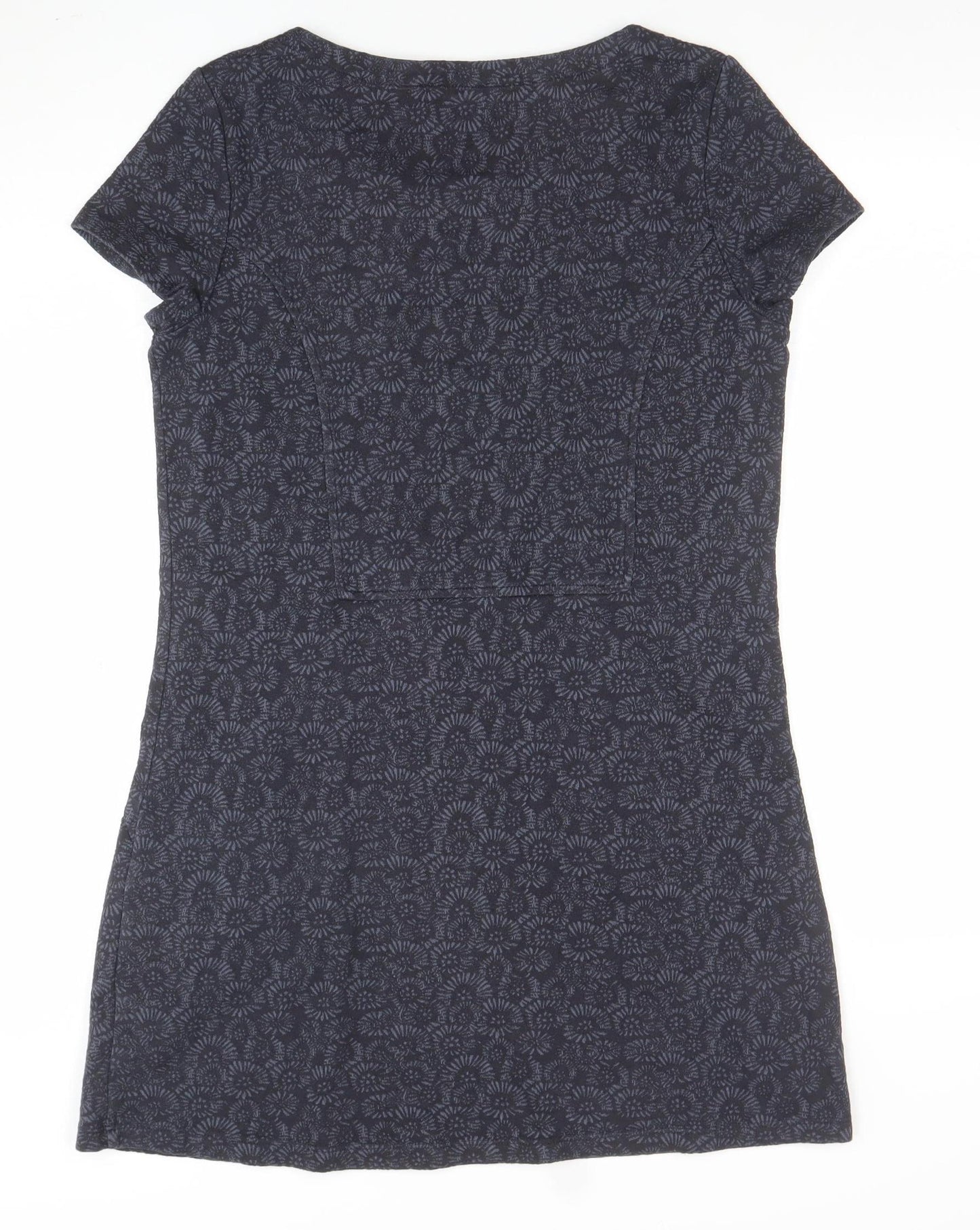 White Stuff Women Blue Size 12 Cotton Shift Dress Short Sleeve