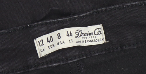 Denim Co Women's Black Skinny Jeans Size 12 Stretch Mid Rise