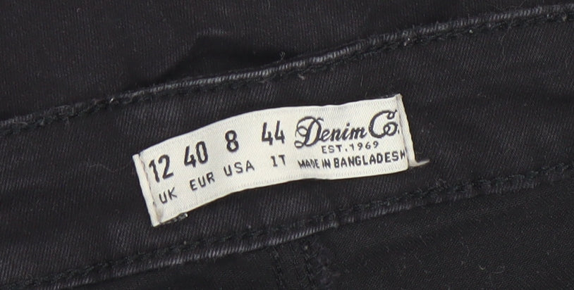 Denim Co Women's Black Skinny Jeans Size 12 Stretch Mid Rise