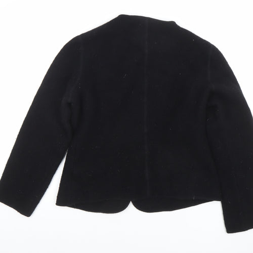 Lands' End Women's Black Wool Blazer Size 10 Classic Mid-Length