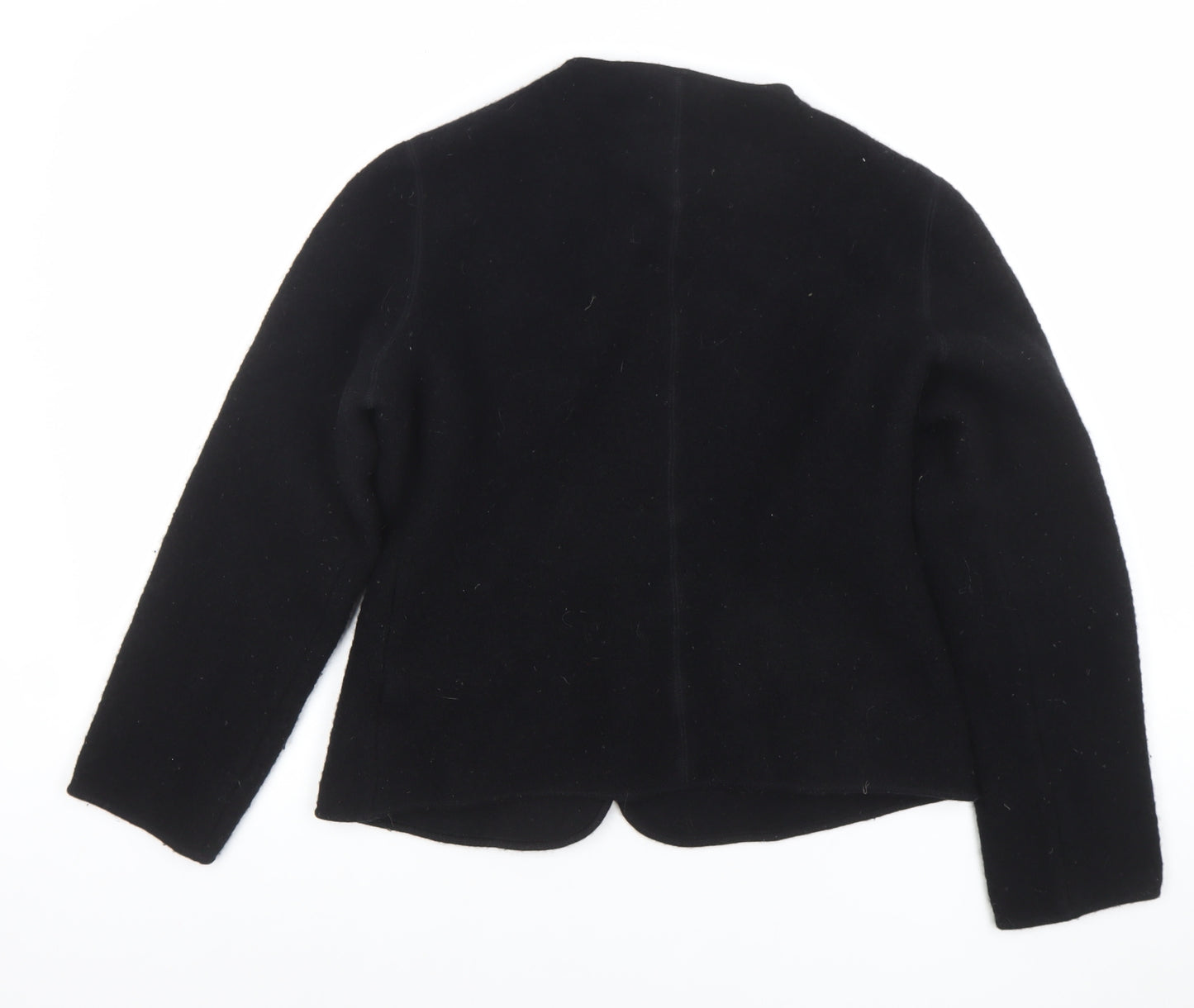 Lands' End Women's Black Wool Blazer Size 10 Classic Mid-Length