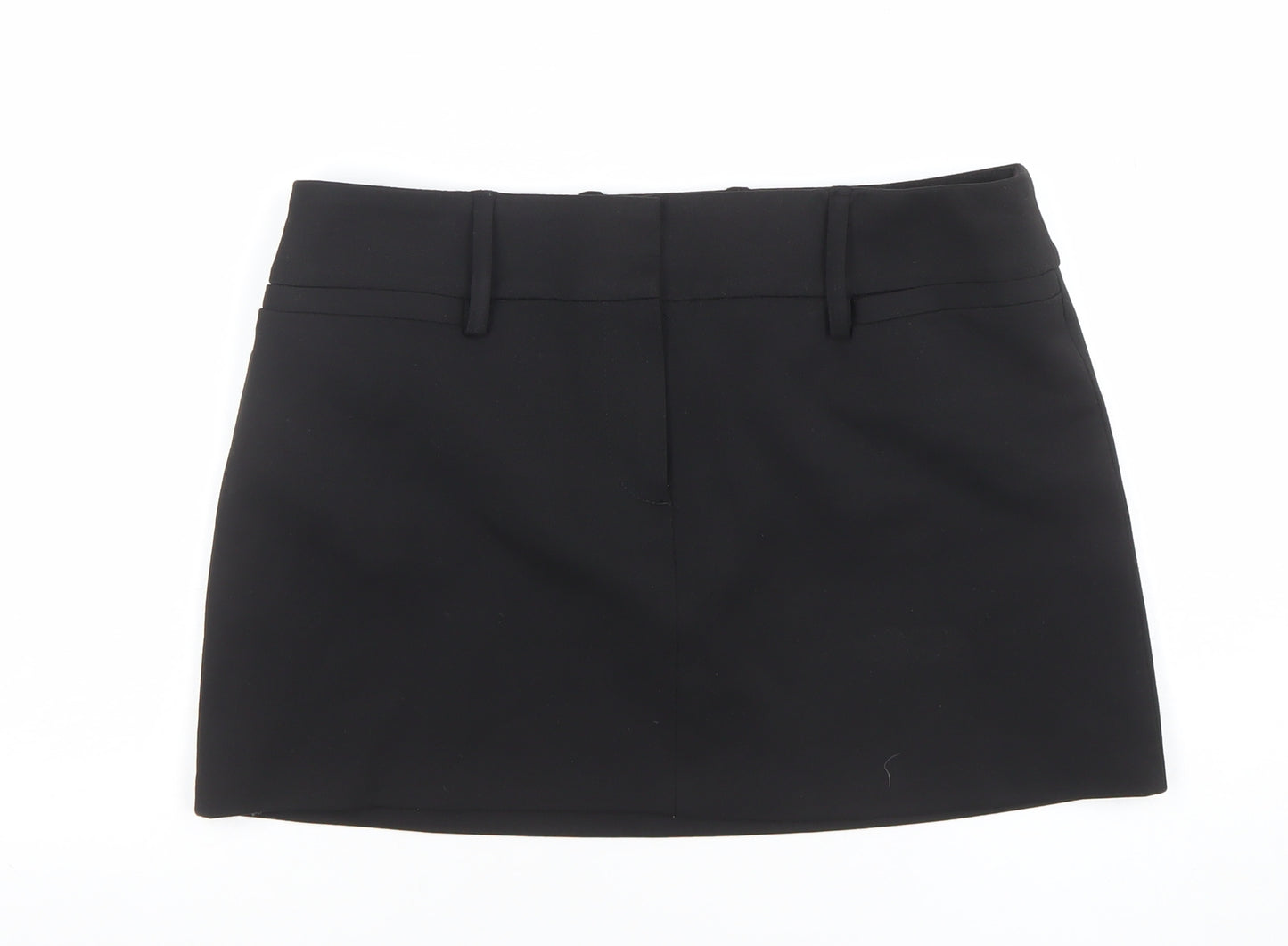 ZARA Women Black Short Pencil Skirt M Polyester Blend
