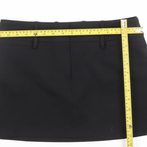 ZARA Women Black Short Pencil Skirt M Polyester Blend