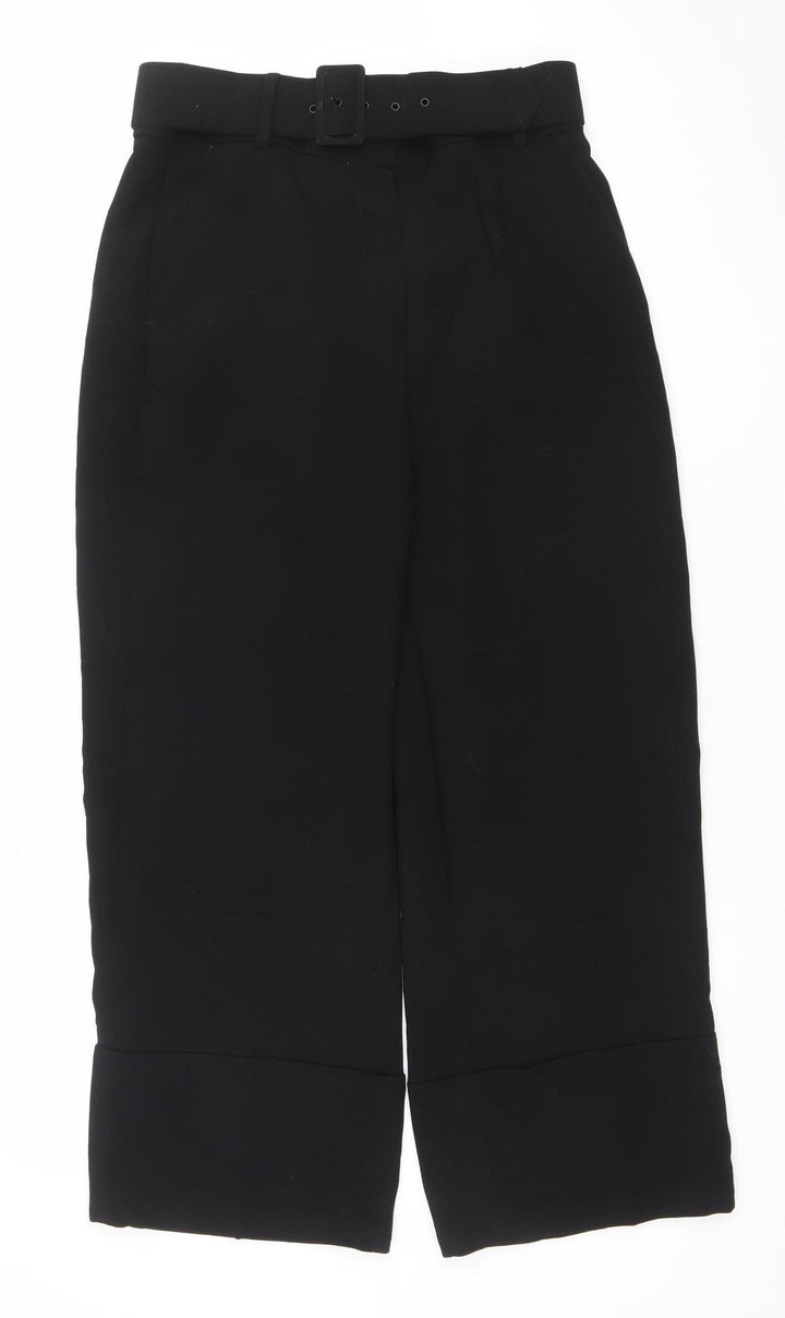 Mango Women's Black Size 10 Slim Fit Belted Dress Pants