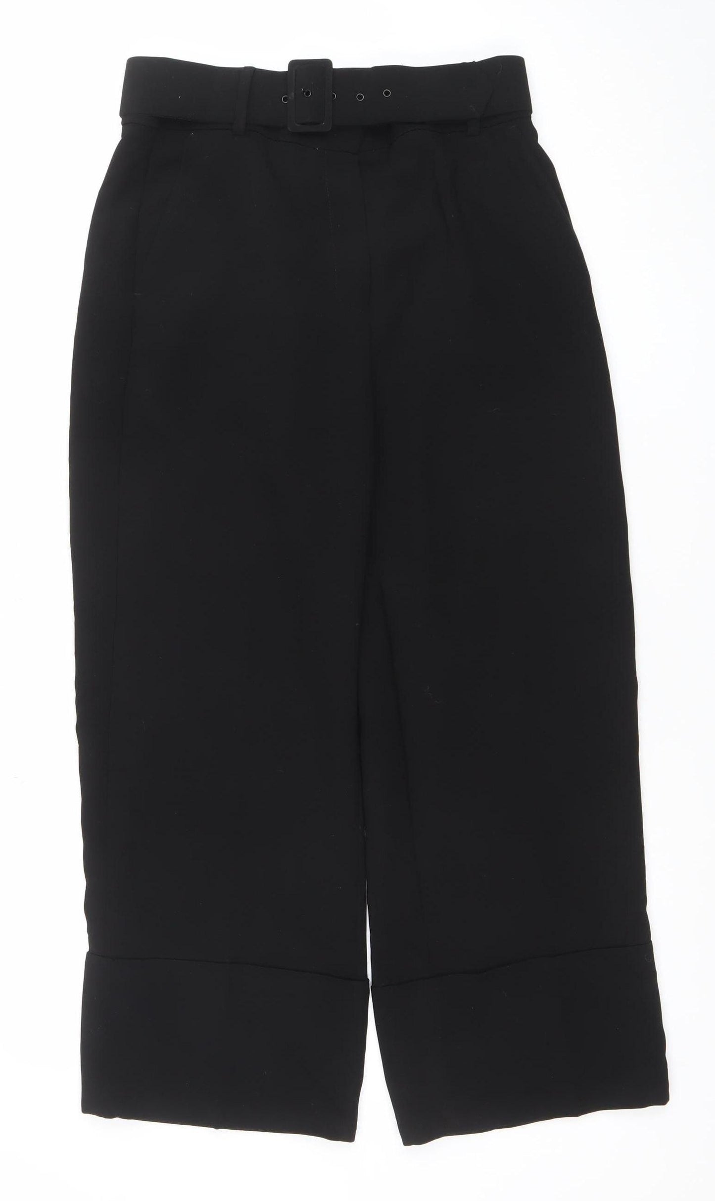 Mango Women's Black Size 10 Slim Fit Belted Dress Pants