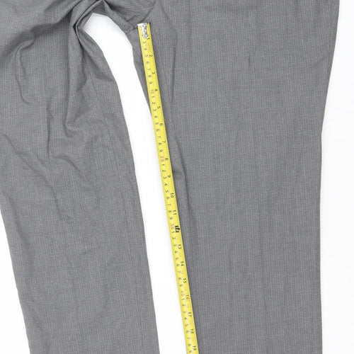 Marks and Spencer Men's Grey Slim Fit Dress Trousers 34in Waist 33in Leg