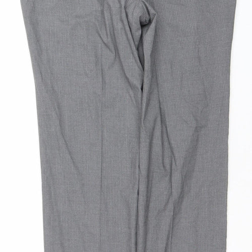 Marks and Spencer Men's Grey Slim Fit Dress Trousers 34in Waist 33in Leg