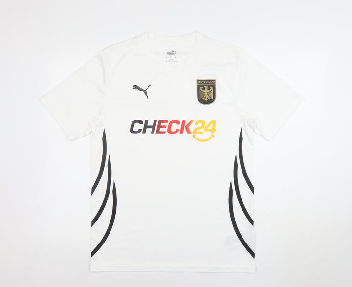 Puma Men's White Medium Football Jersey T-Shirt with Logo
