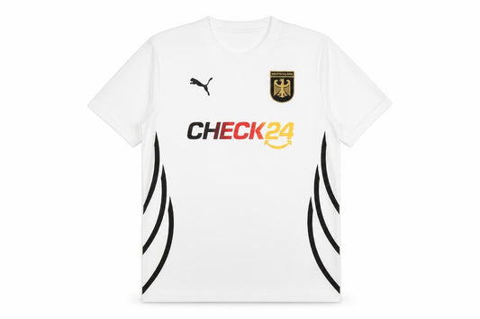 Puma Men's White Medium Football Jersey T-Shirt with Logo