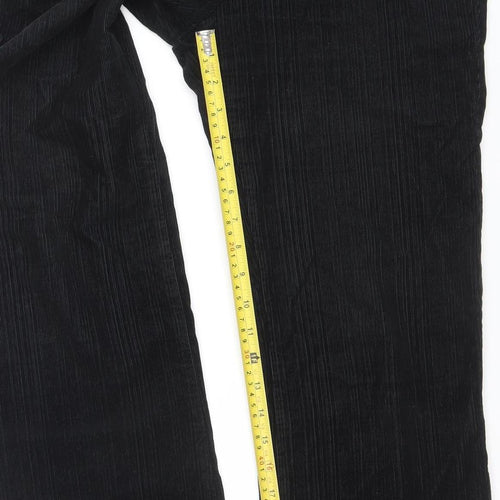 Marks and Spencer Women's Black Corduroy Trousers Size 8 Long Stretch