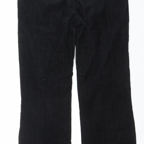 Marks and Spencer Women's Black Corduroy Trousers Size 8 Long Stretch