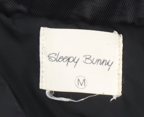 Sleepy Bunny Women’s Black Hooded Puffer Jacket Size M