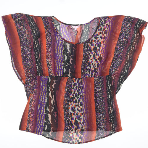 Per Una Women’s Multicoloured Sheer Tunic Blouse Size 14
